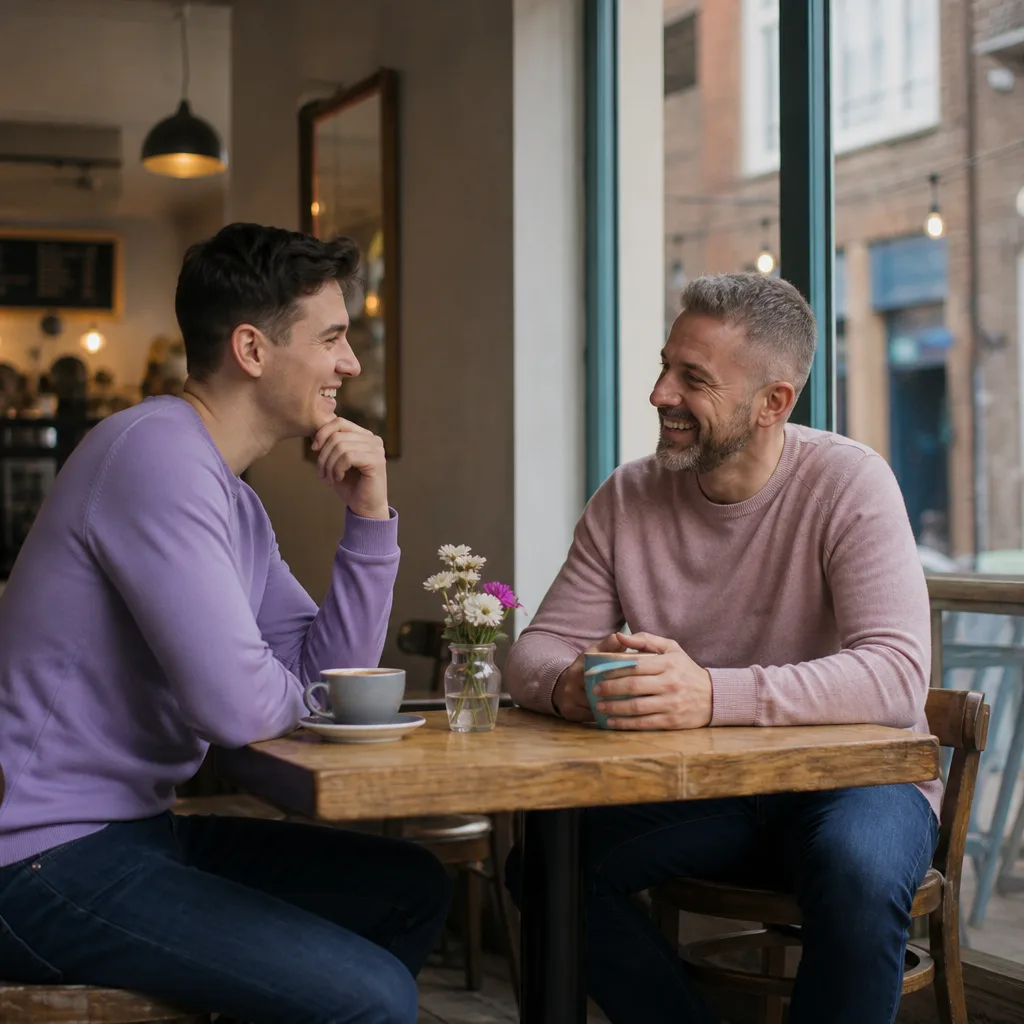 Man checking a local gay dating profile on his phone in Scunthorpe